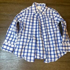 white and blue checkered button-up shirt J Crew Crew Cuts size 2T